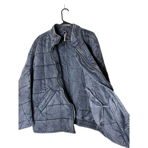 Free People Quilted Dolman Sleeve Gray Jacket Size Medium - Picture 6 of 8